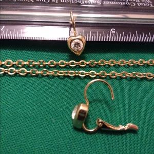 Avon gold toned CZ necklace and earring set